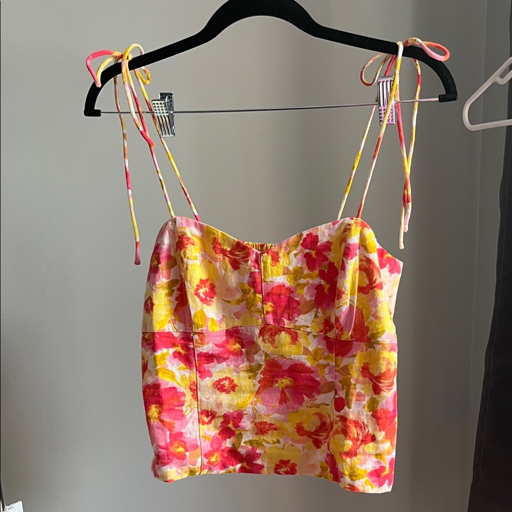 Old Navy Pink and Yellow Floral Camisole